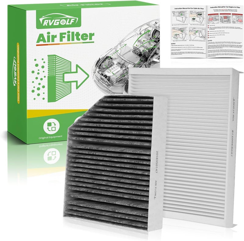 RVgolf 2PCS Cabin Air Filters Fit for 2015-2023 Mercedes C300, 2016-2022 GLC300, 2017-2019 E300, 2020-2023 E350, 2021-2023 E450 Cabin Filter Replacement Air Filter Accessories 2058350147 1668300218 - Image 1